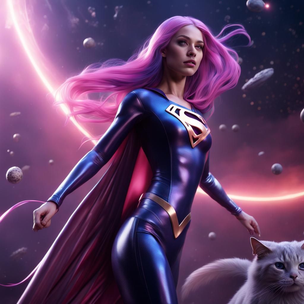 Supergirl in Space: Detailed Matte Painting