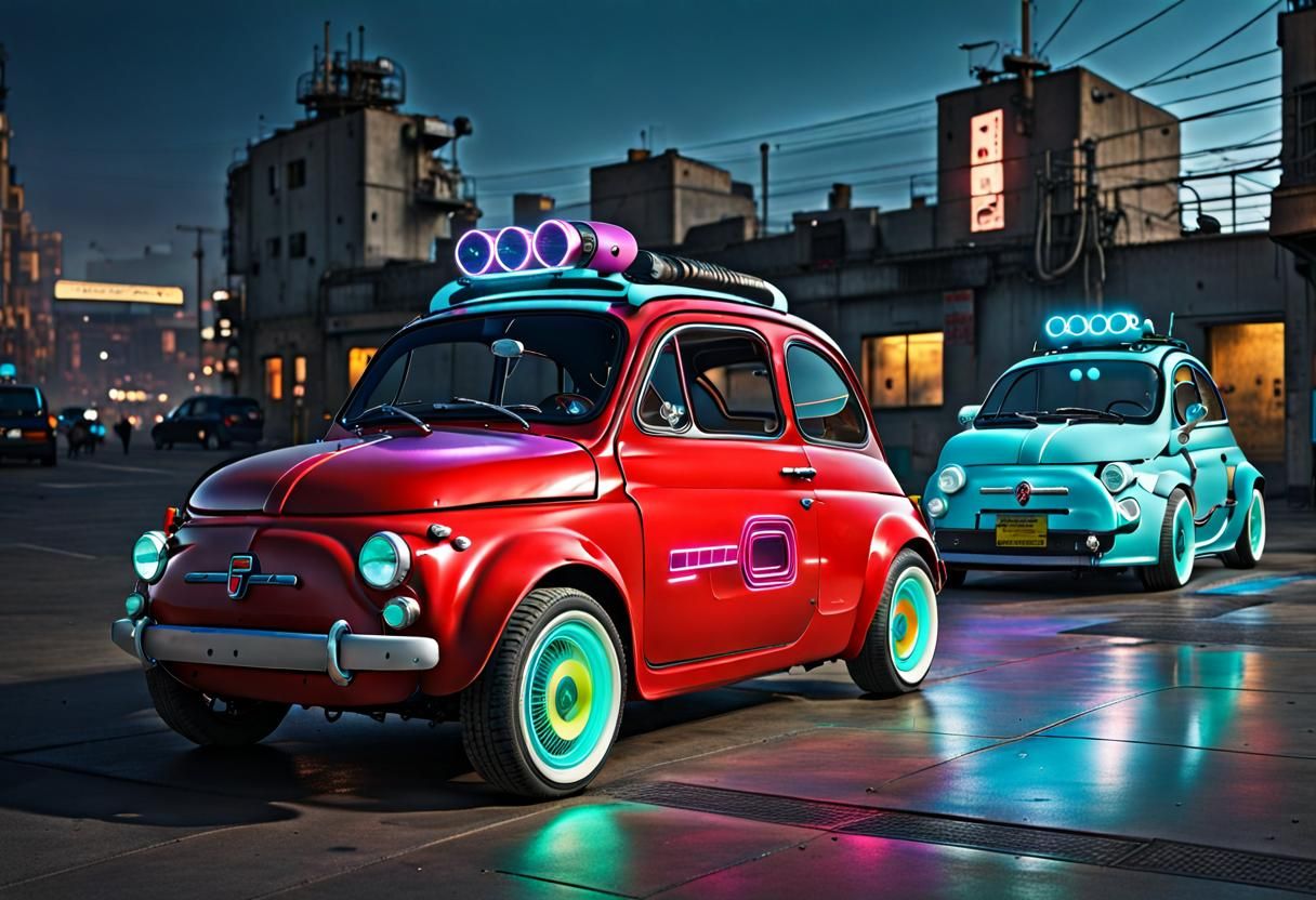 Cyberpunk Fiat 500 Duo