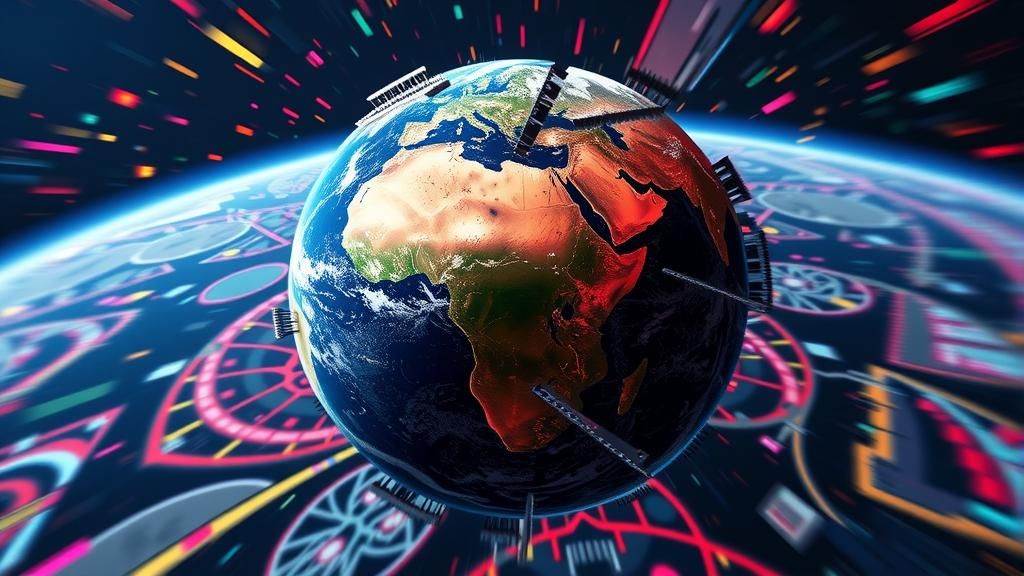 Distorted Earth Fragmenting as 8-bit Glitch Art