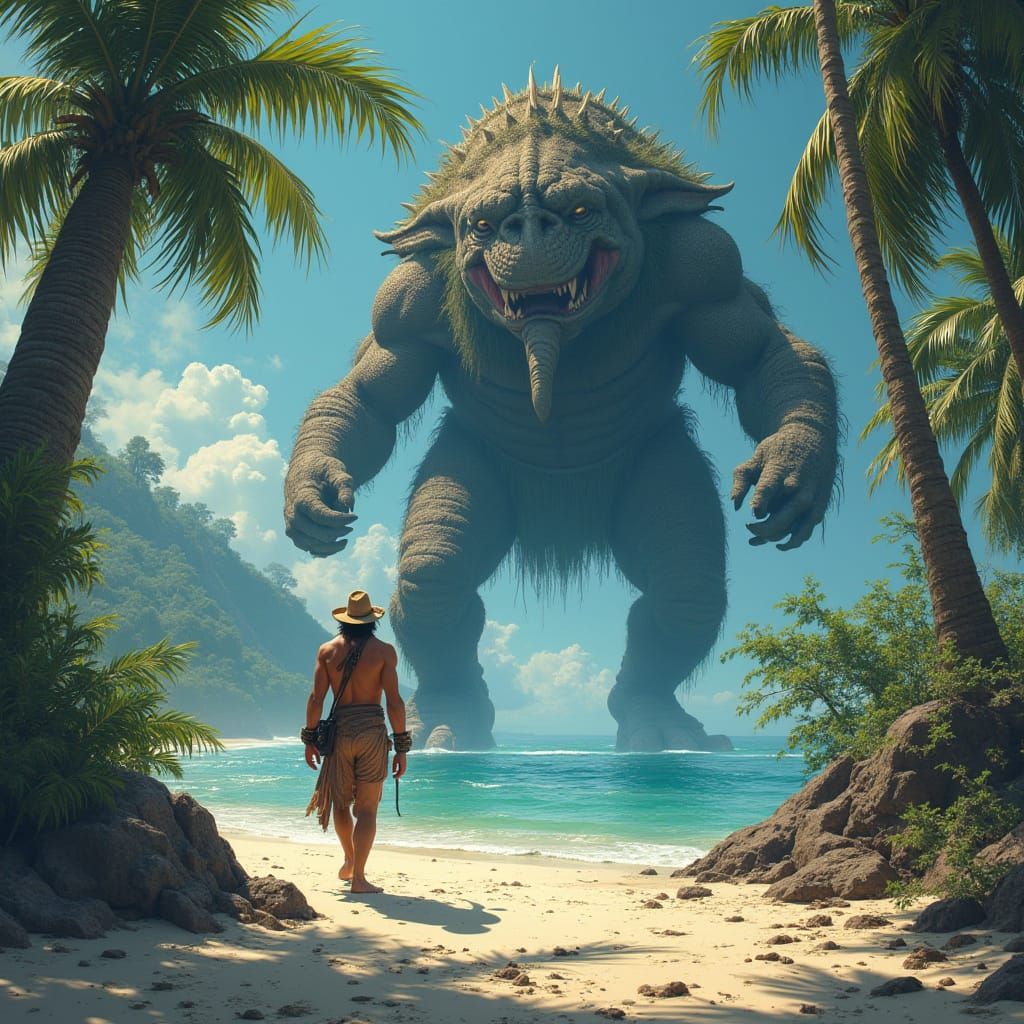 Greek Explorer Lands on Mysterious Island with Giant Footpri...