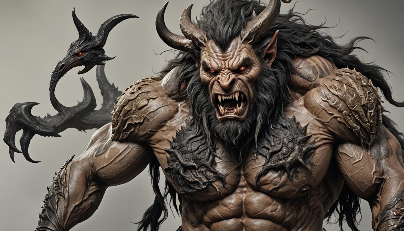 Hyperdetailed Half-Man Half-Beast Creature: Epic Masterpiece