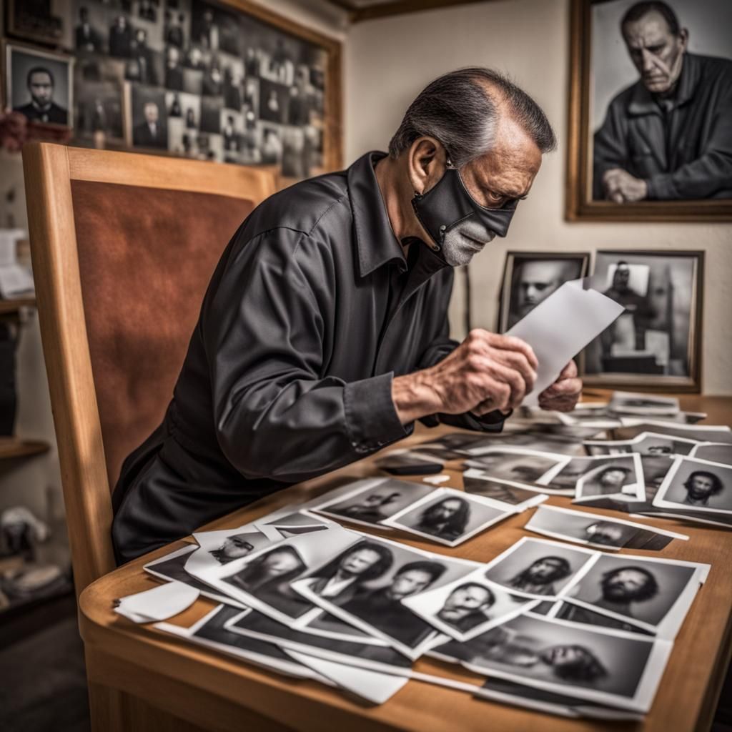Sinister Man Prepares Photos of Victims
