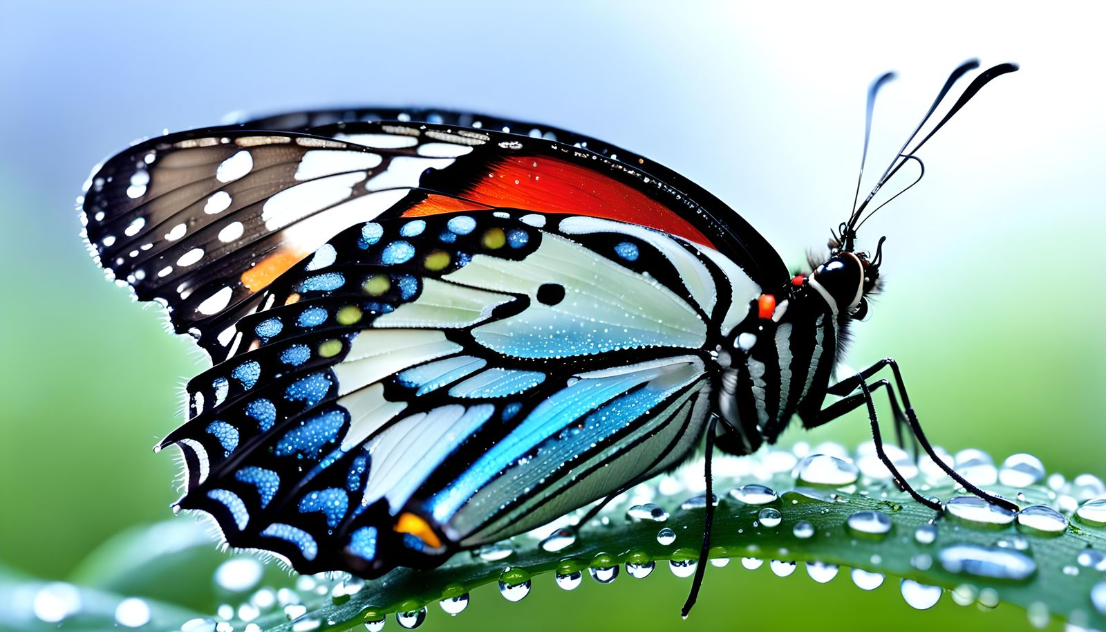 Dew-Kissed Butterfly: A Photorealistic Portrait