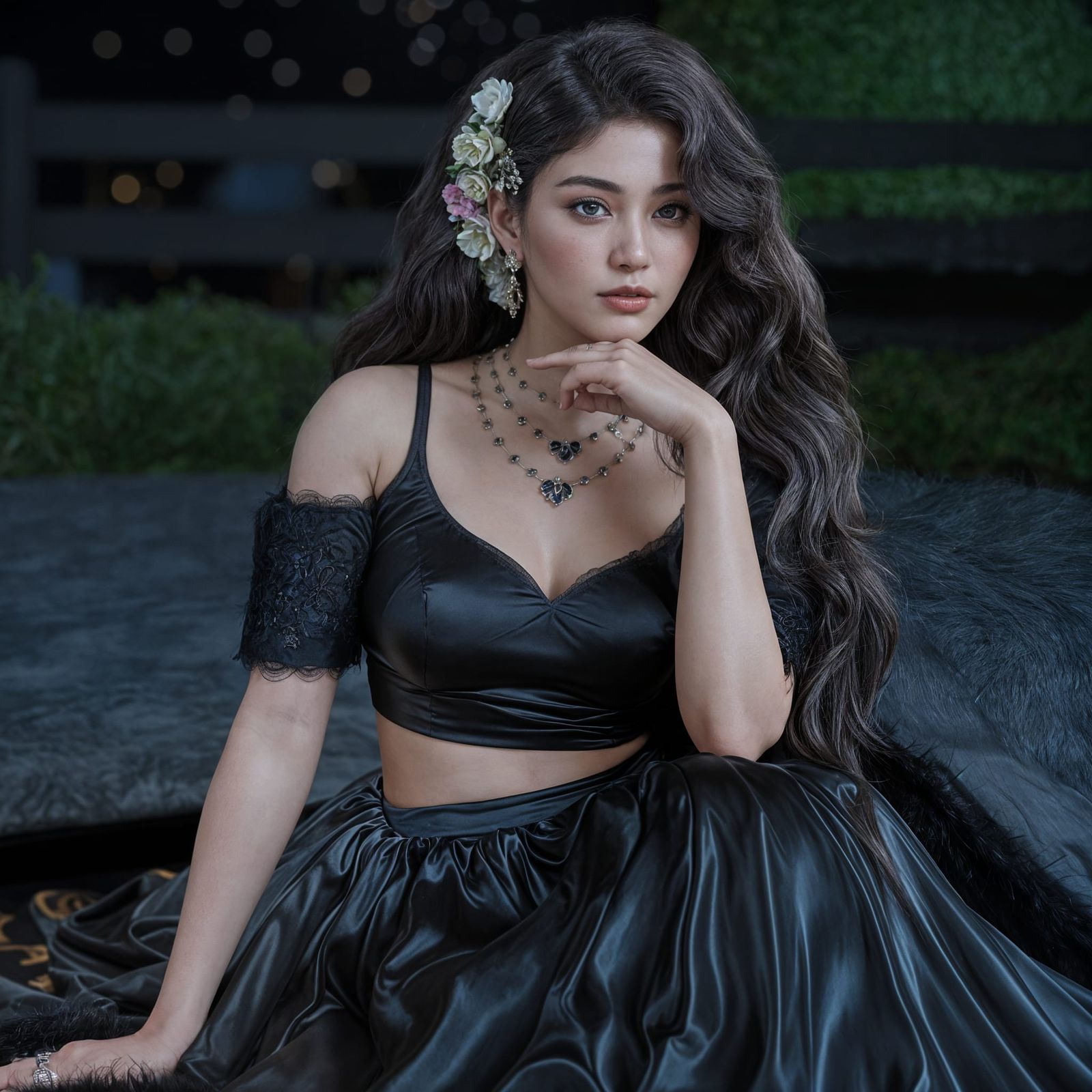 Ethereal Korean Beauty in Romantic Lehenga