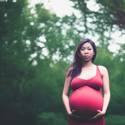 Pregnant Girl Portrait in Professional Photography Style