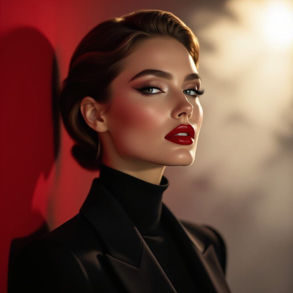 Cinematic Portrait of Model with Dramatic Lighting