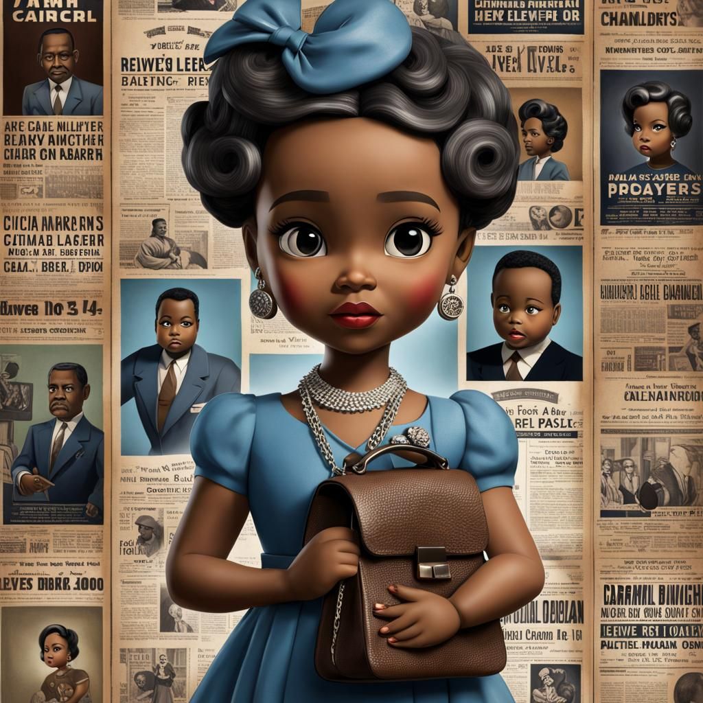 Civil Rights Era Chibi in Matte Painting Style