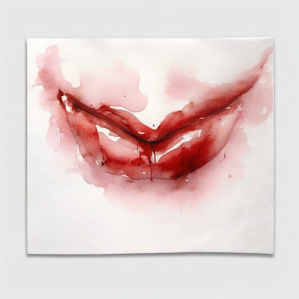 A Delicate Watercolor Envelope with a Lipstick Seal