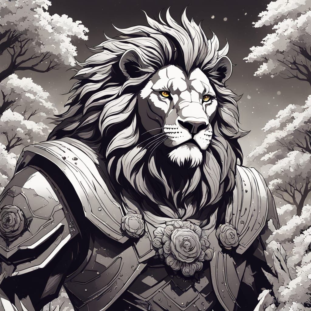 Regal Lion King in Vibrant Natural Paradise