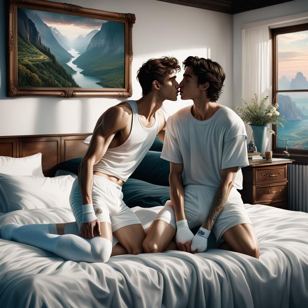 Intimate Moment of Two Celebrities in Bed