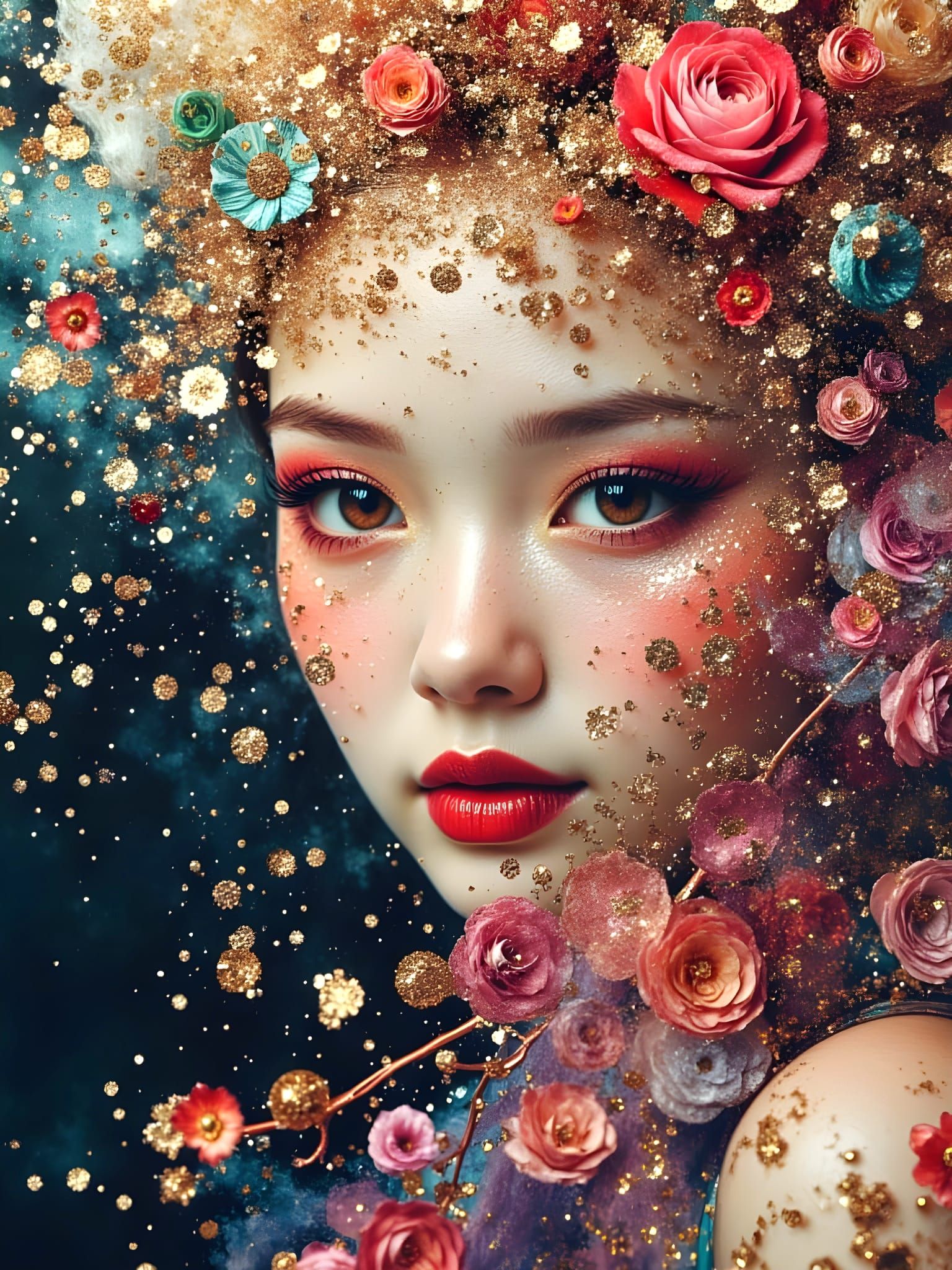 Ethereal Infinity Beauty with Rosa Wild Hair in Asian Geisha...