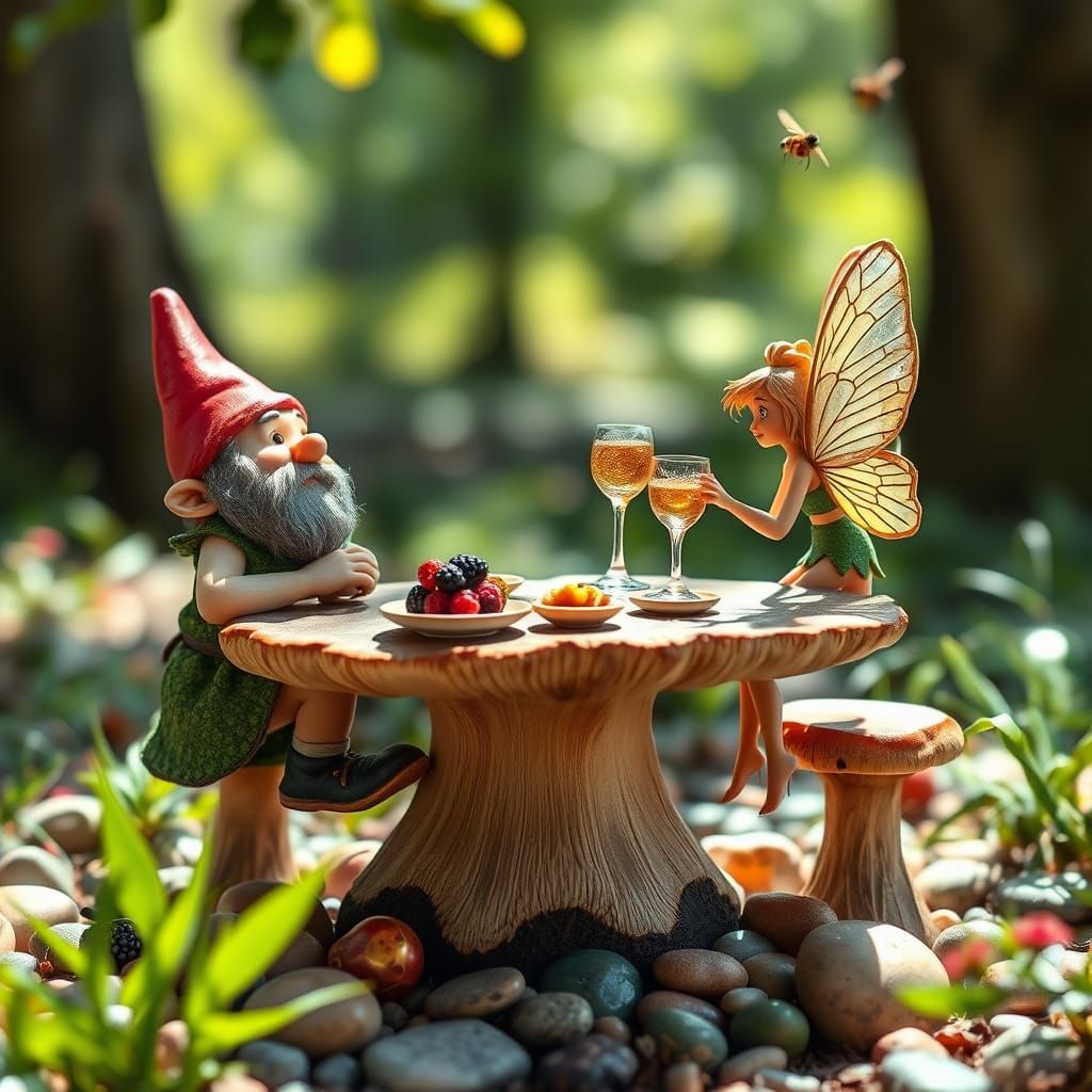 Gnome and Fairy's Enchanting Woodland Lunch