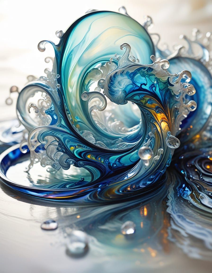 Polynesian Goddess in Molten Glass Abstract Expressionism