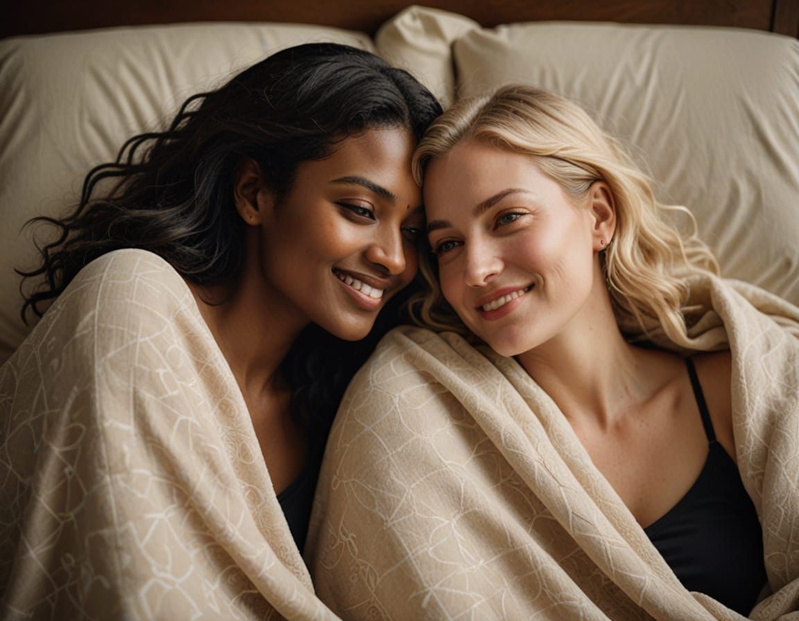 Romantic Lesbian Couple Portrait in Soft Light