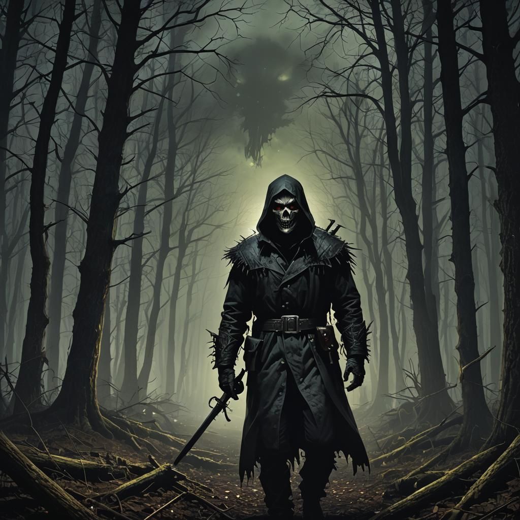 Dark Forest Horror at Night: Sinister Woods