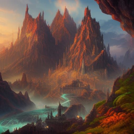 Fantastical Portrait in Detailed Matte Painting Style