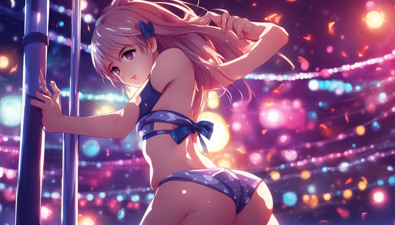 Anime Style Pole Dancer in Bikini