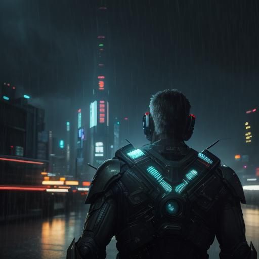 Cyberpunk Train Speeds Through Upside-Down Tokyo