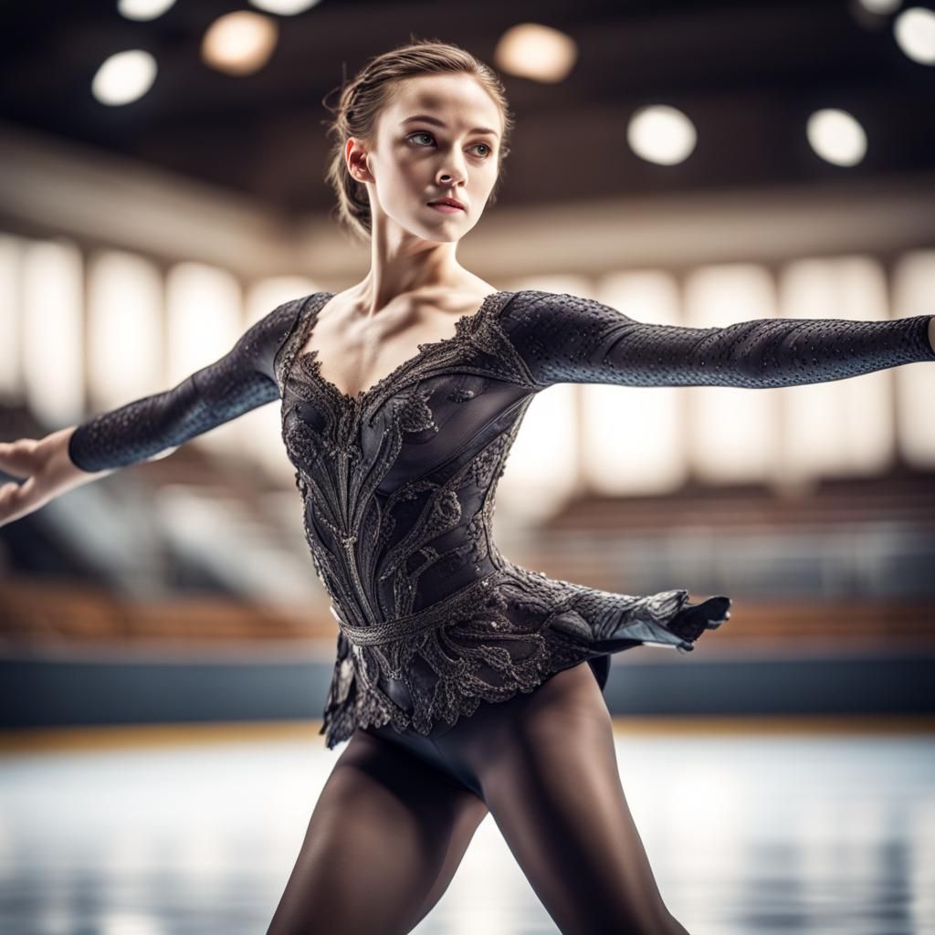Hyperrealistic Figure Skater in Cinematic Lighting