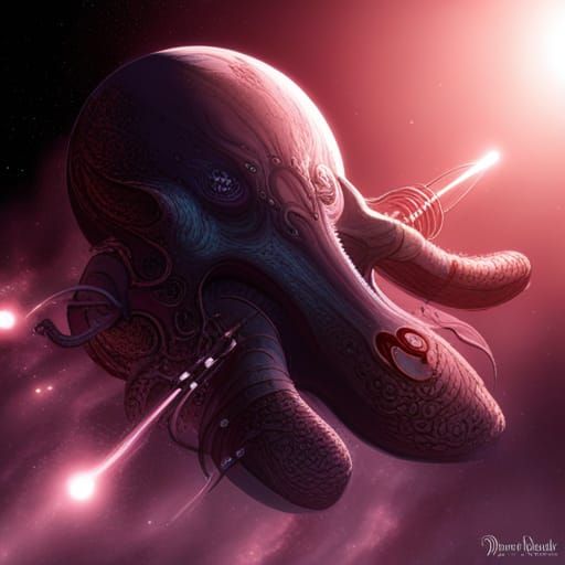 Primordial Chthulhu in Space: Dark Fantasy Concept Art