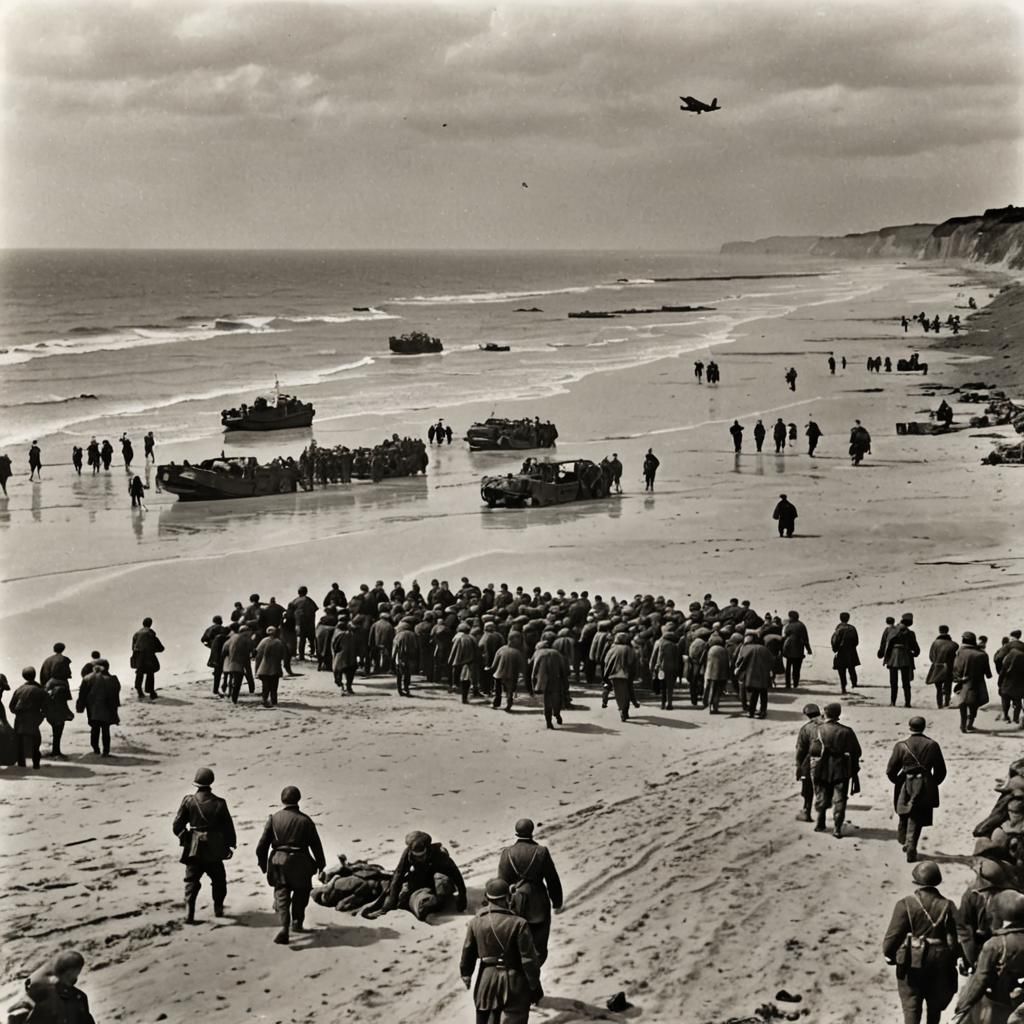 Ghostly Figure Lands on Normandy Beach