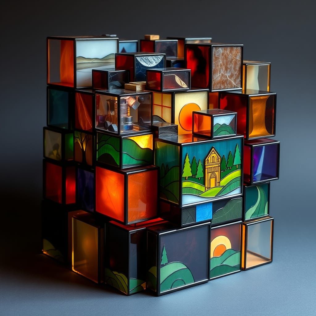 The Valley Sunset in Cubes