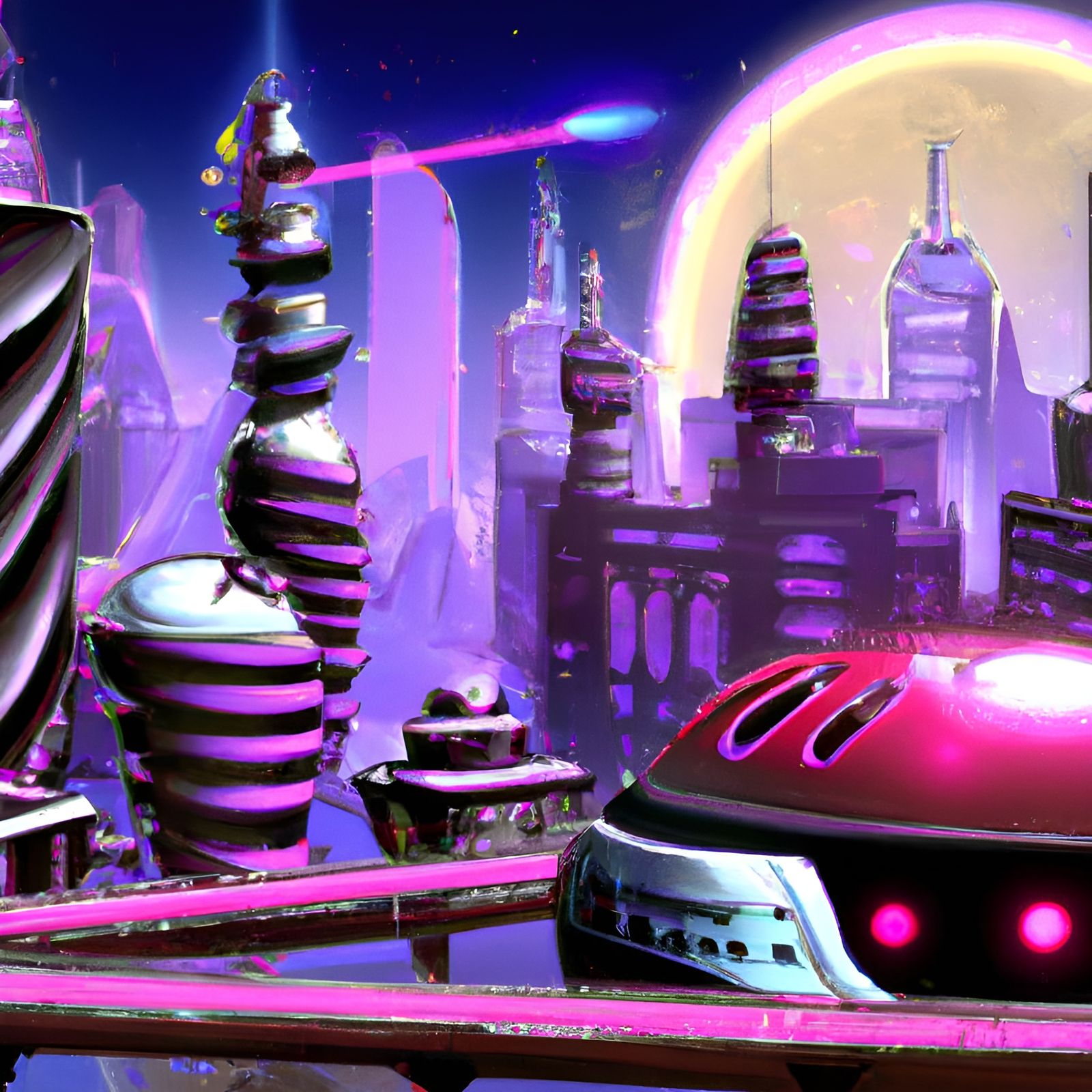 Colorful Sci-Fi Cityscape