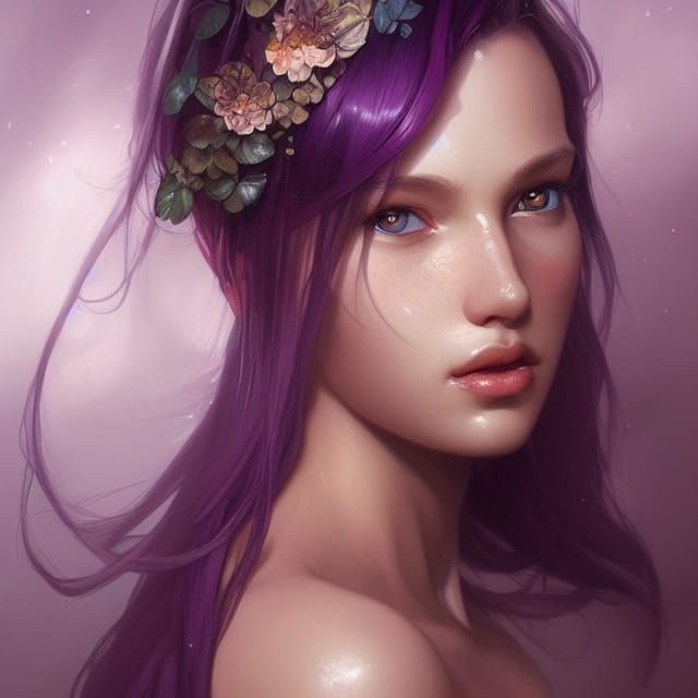 Beautiful Nymph Portrait in Hyperrealistic Style