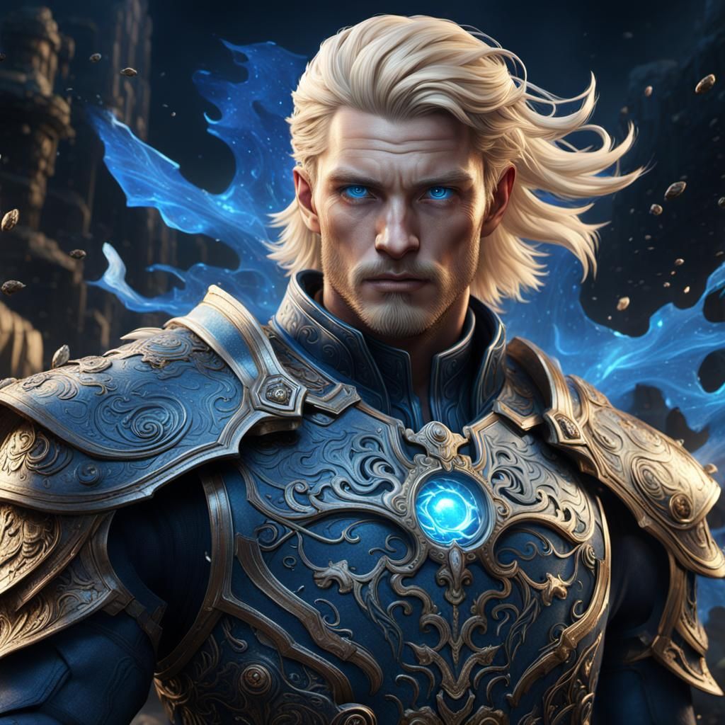 Blond Man with Blue Eyes: Fantasy Concept Art