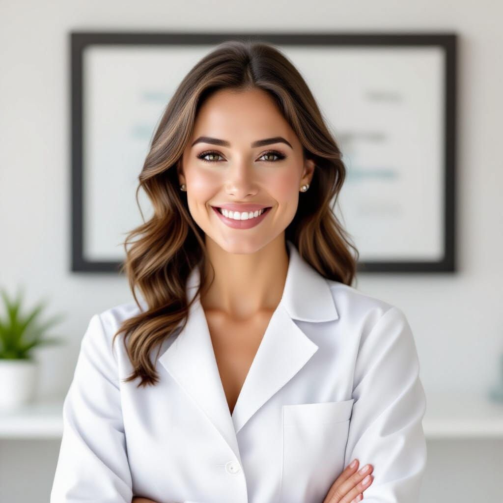 Woman with Blue Rose in City, Photographic Style