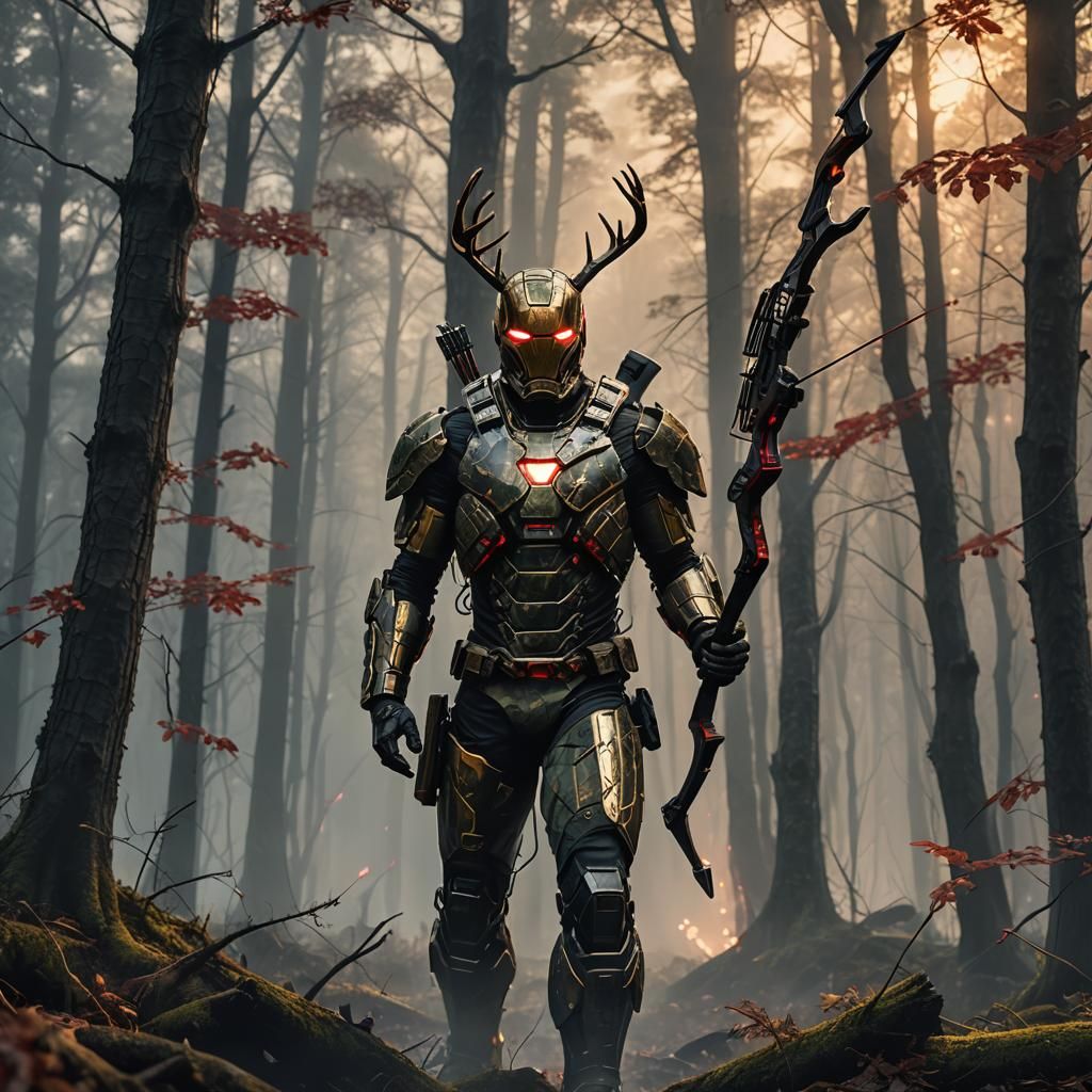 Redneck Ironman Hunts Deer in Misty Forest