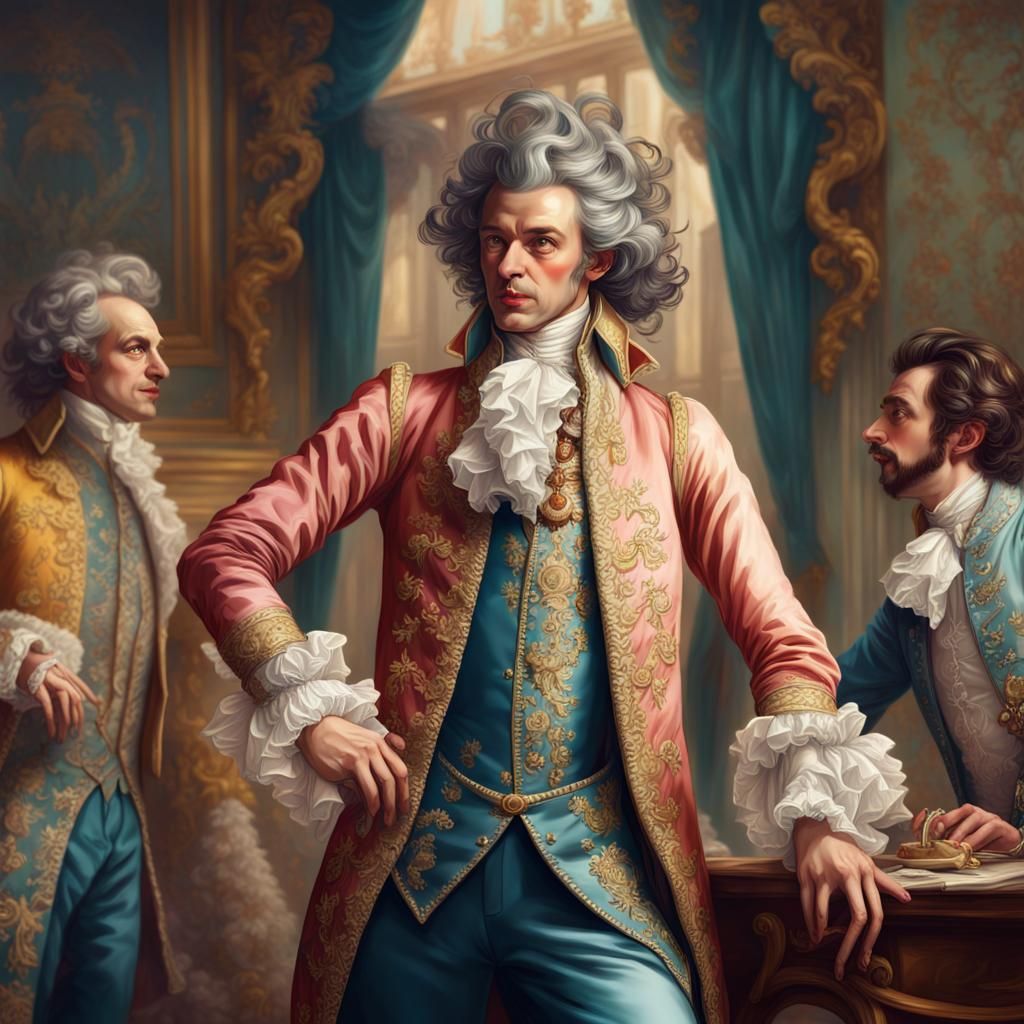 Rococo Aristocrats in Sumptuous Attire