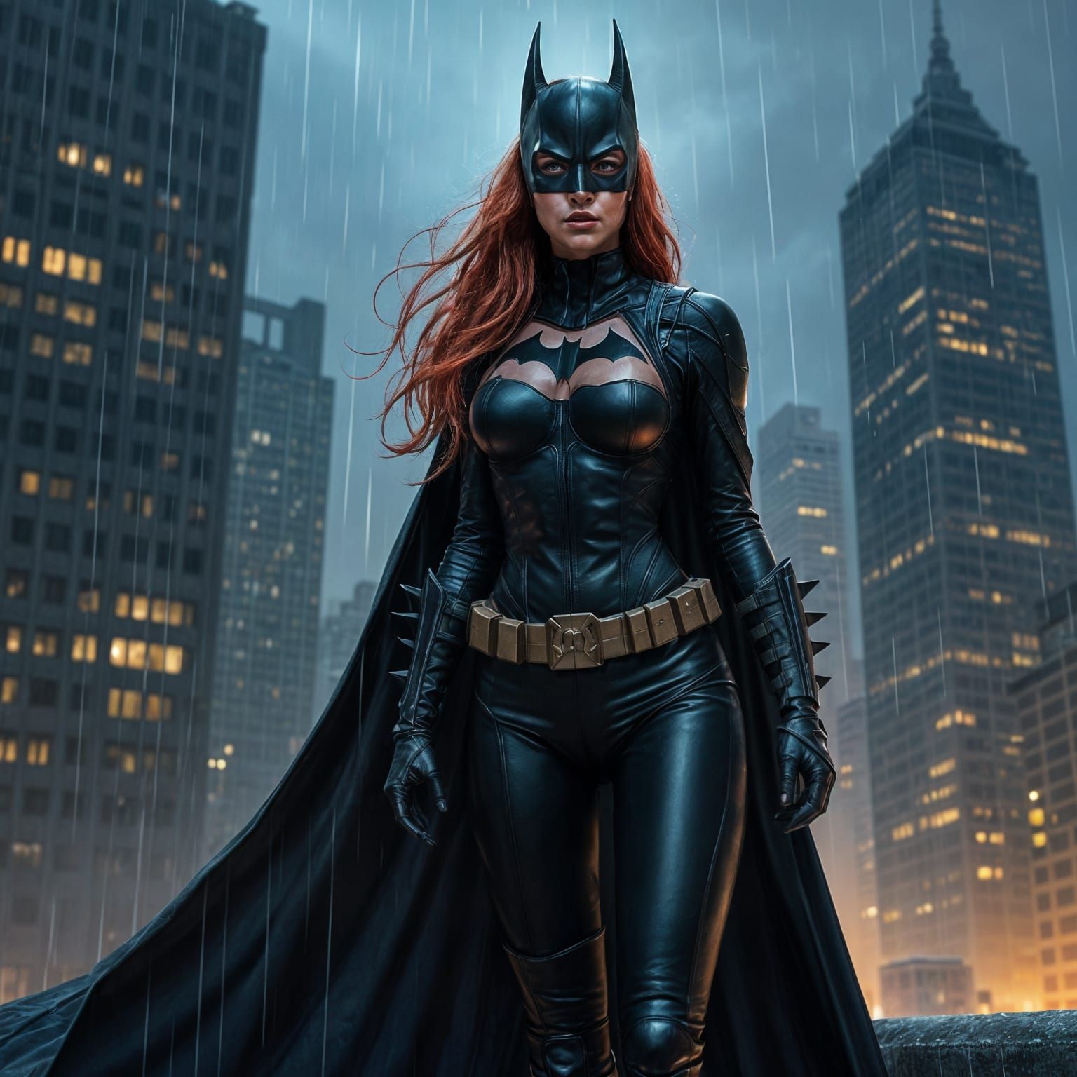 Batwoman Takes a Stand in the Rainy Night