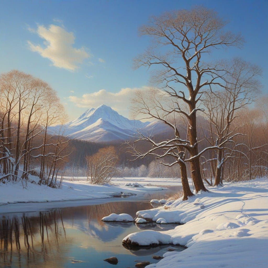 Winter Wonderland Forest Scene in Photorealistic Style