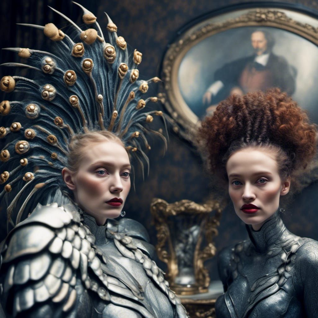 Art History Characters Party in Hyperrealism