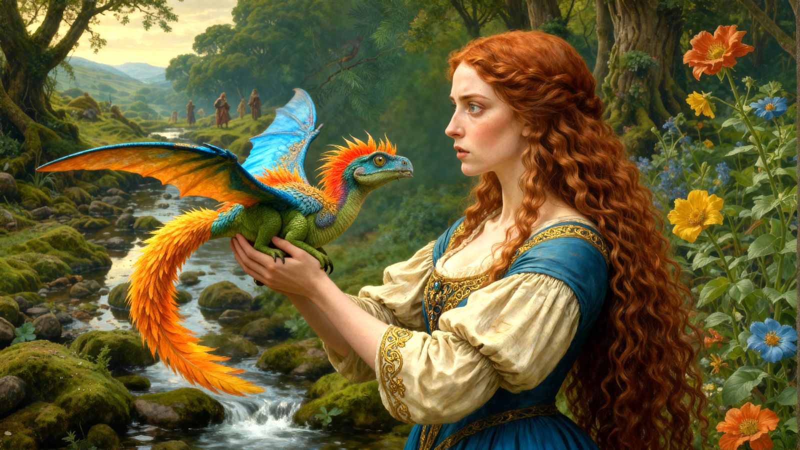 Woman Cradles Flying Dinosaur Pet