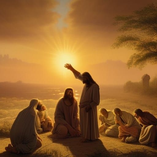 Jesus Christ Healing a Leper: Digital Matte Painting