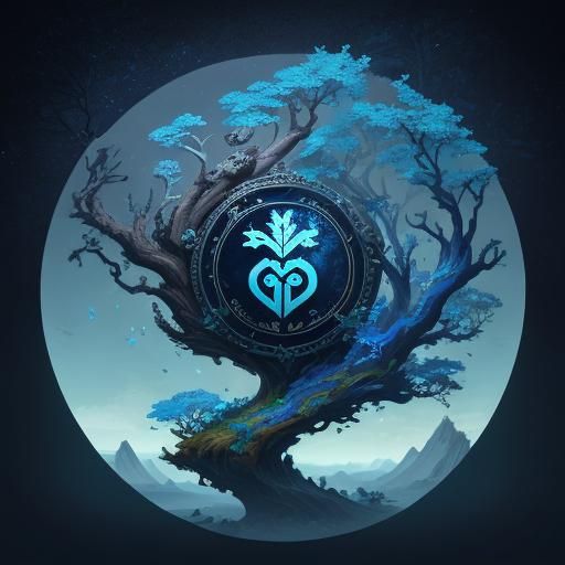 Health and Well-being Logo in Detailed Matte Painting