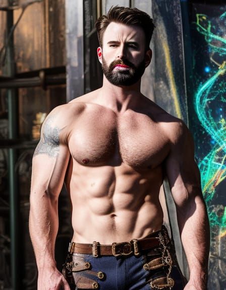 Steampunk Chris Evans Portrait in UHD