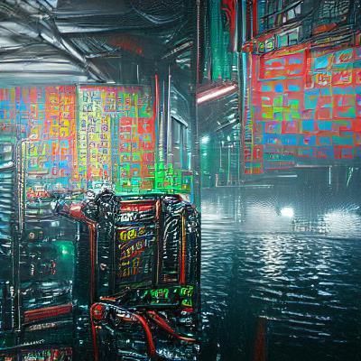 Cyberpunk Supercomputer: Detailed Painting in 8K Resolution