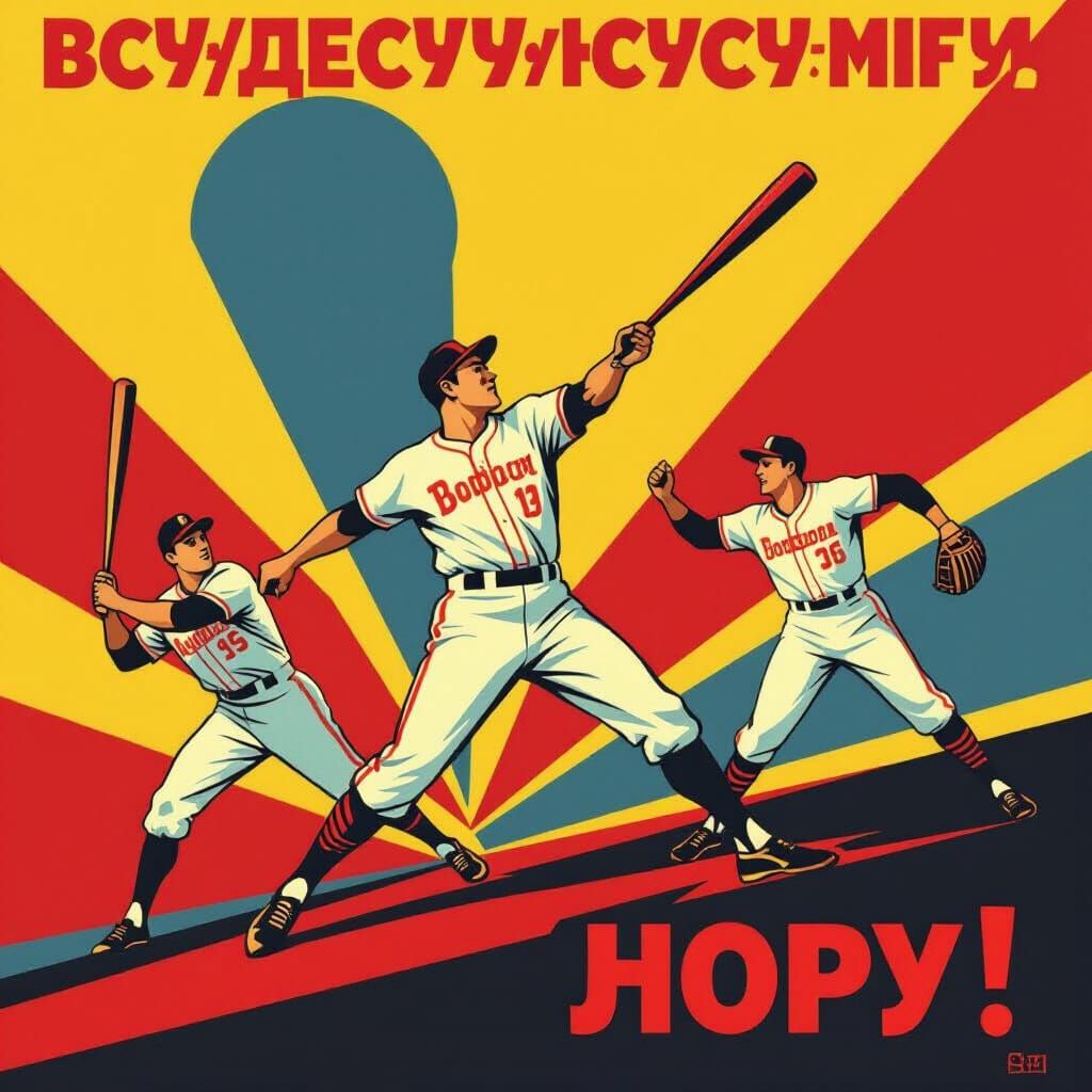 Baseball in Leningrad: Constructivist Propaganda Poster Styl...
