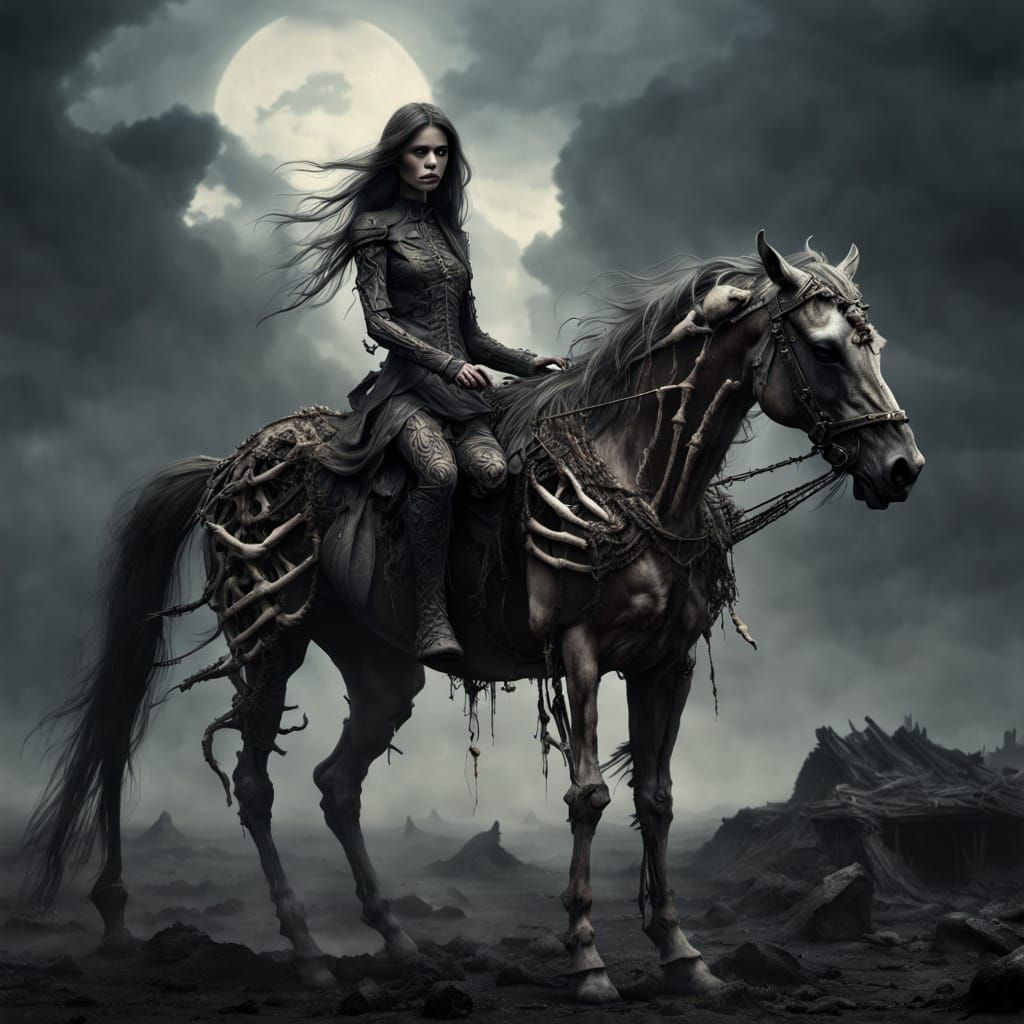 Famine: Apocalyptic Horseman in Digital Painting