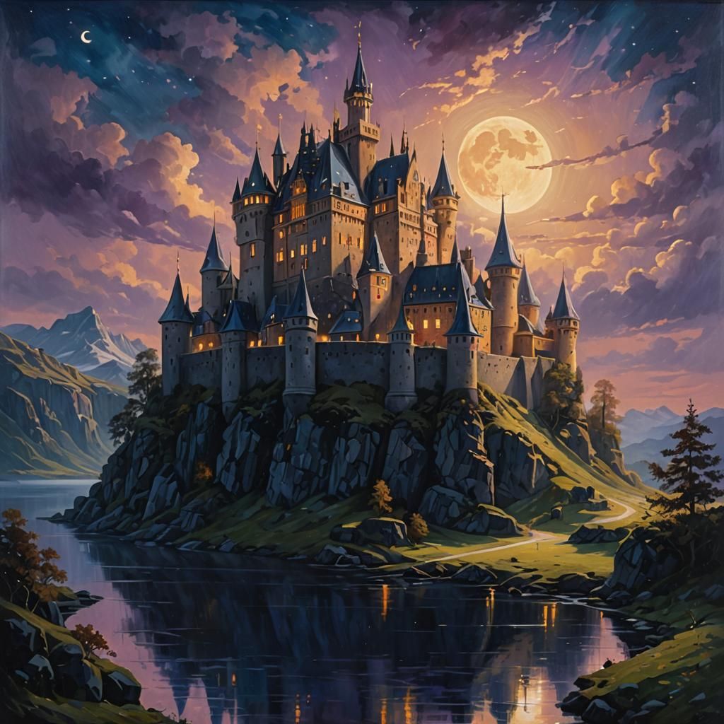 Scandinavian Castle in Nordic Fantasy Landscape