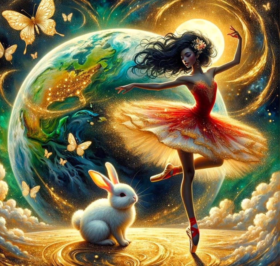 Ethereal Ballerina Dances on the Moon in Vibrant, Whimsical ...