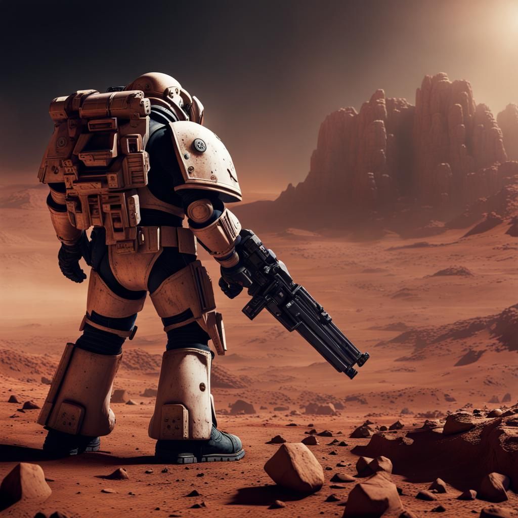 Real Warhammer 40k Space Marine on the Mars