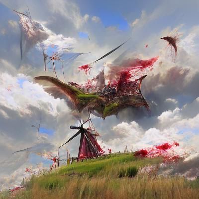 A Dragon Flies Into a Windmill