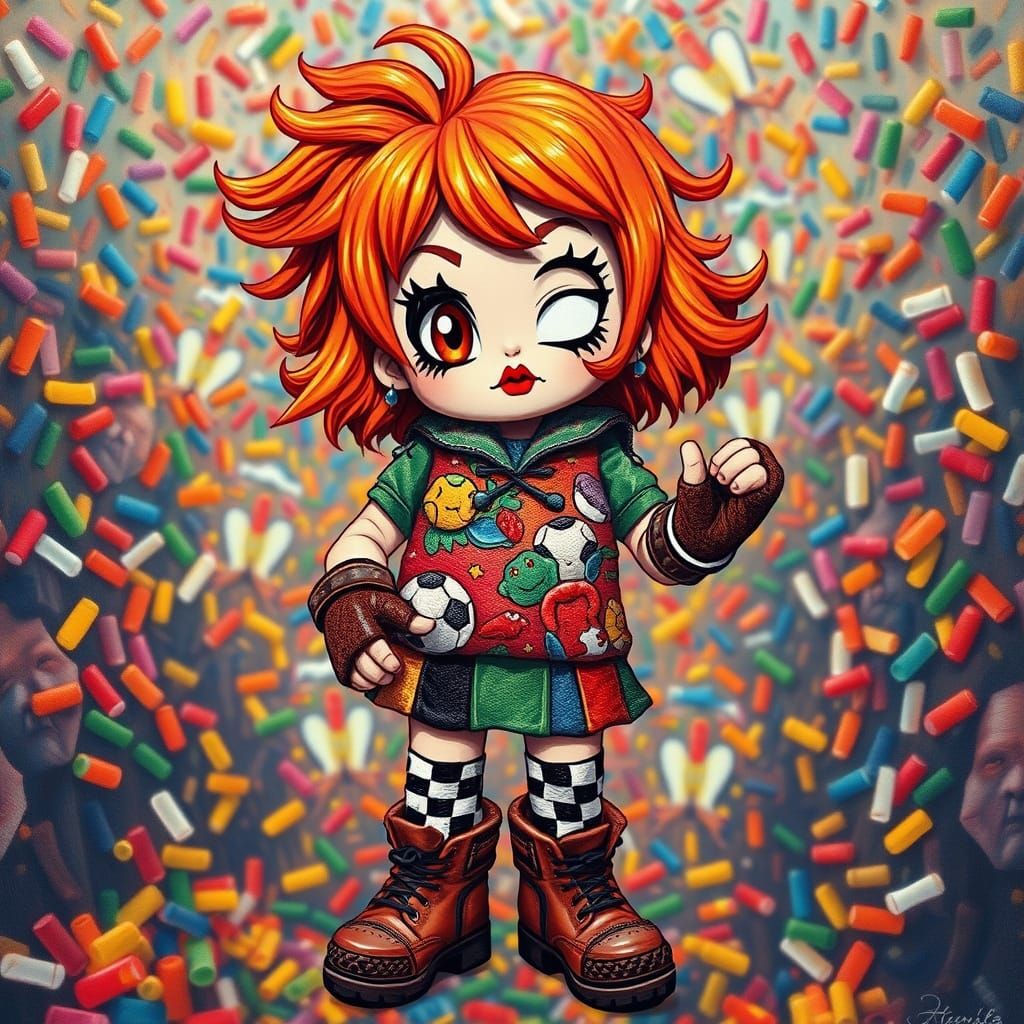 Vibrant Mashup of Iconic Haribo Personas in a Chaotic Finale...