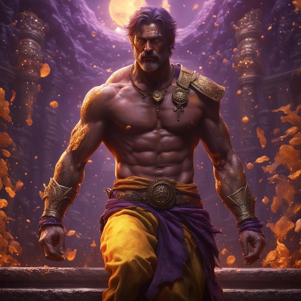 Hyperdetailed Dark Fantasy Portrait of Shirtless Man
