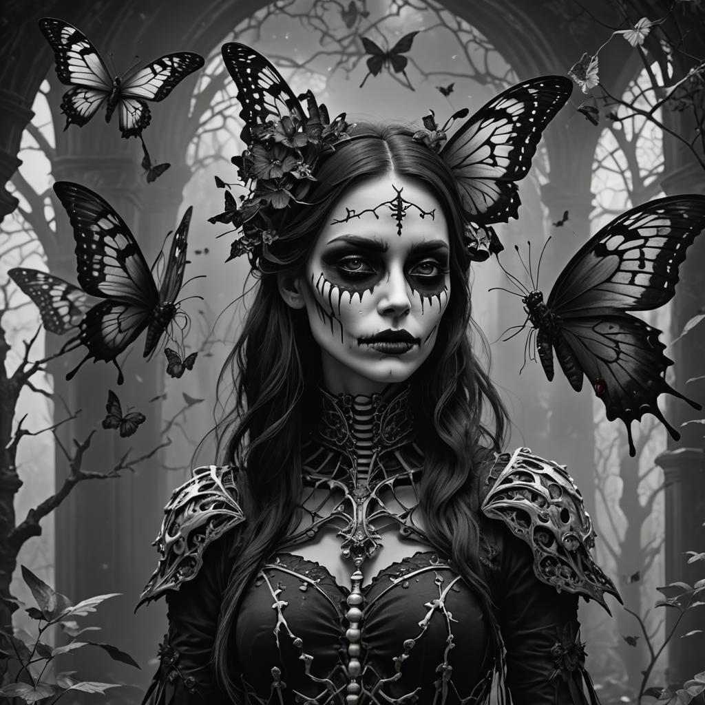 Gothic butterfly girl 3