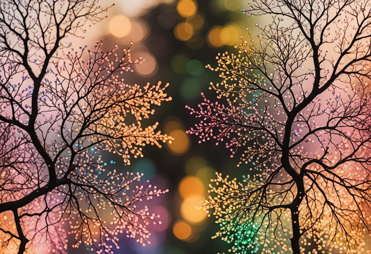 Vibrant Rainbow Landscape in Abstract Style